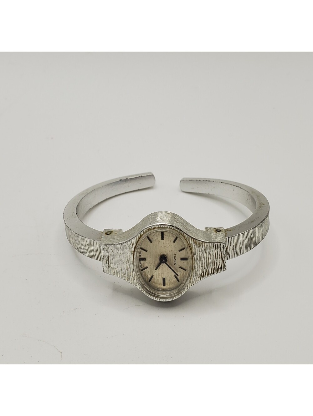 Vintage Timex Mechanical Cuff Band Watch Women For Parts Or Repair